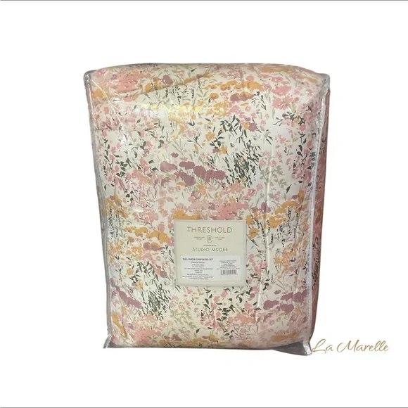 Full/Queen Reversible Floral Stripe Quilt Comforter Set - Threshold Studio McGee - Picture 6 of 7